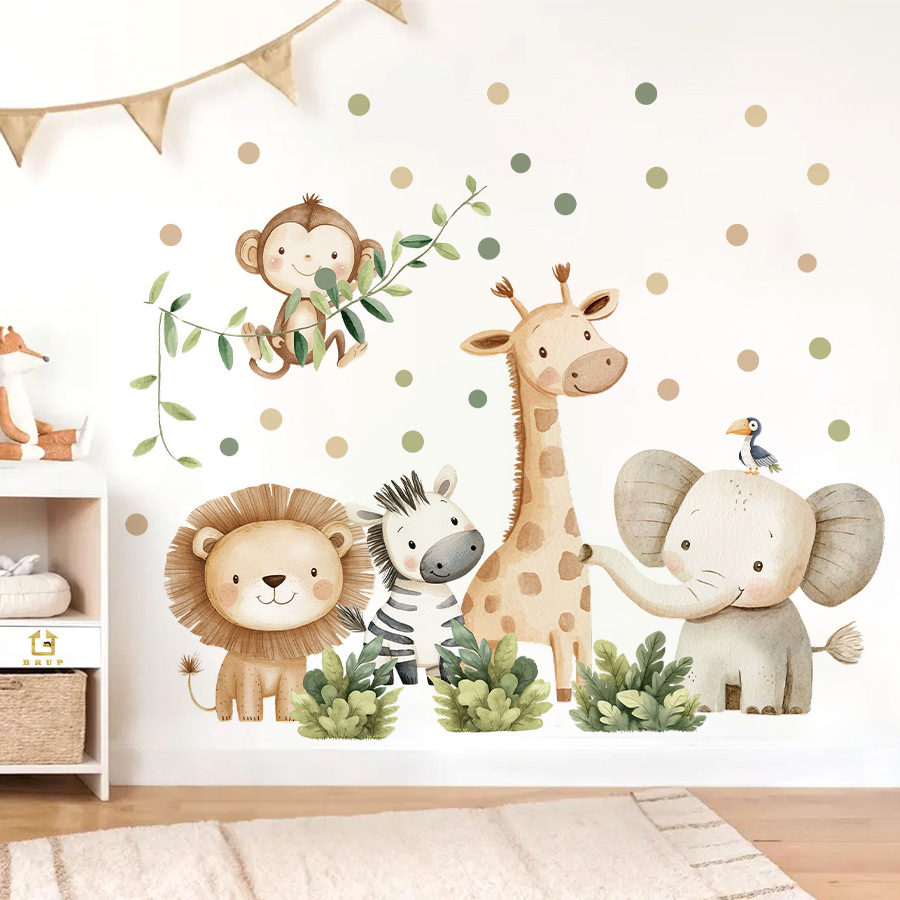 Baby Nursery Modern - Pegatinas de pared de animales del