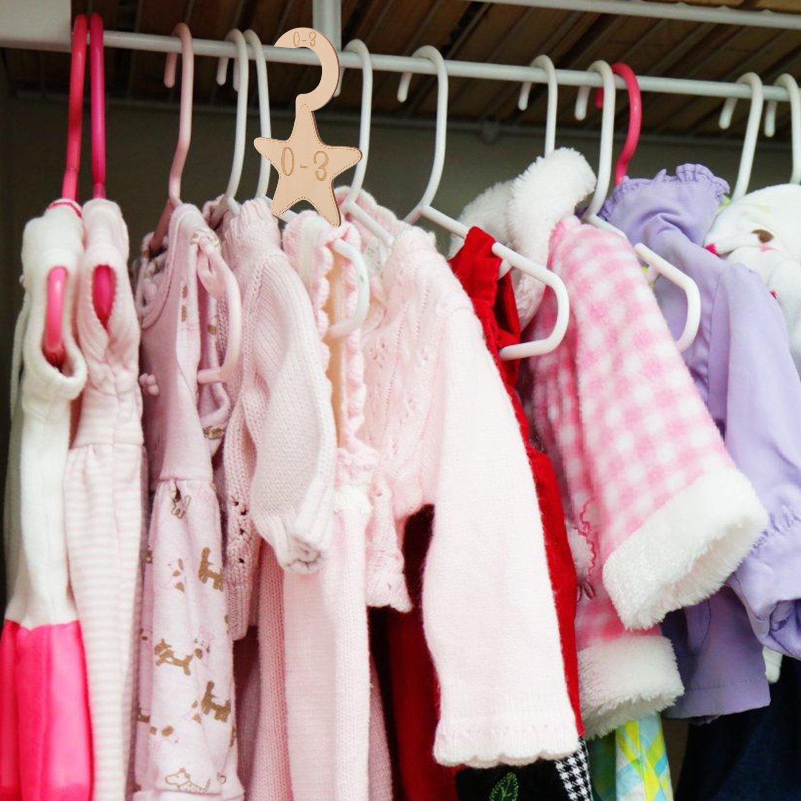 Baby Nursery Wardrobe - 7 Divisores de Madera para Armario