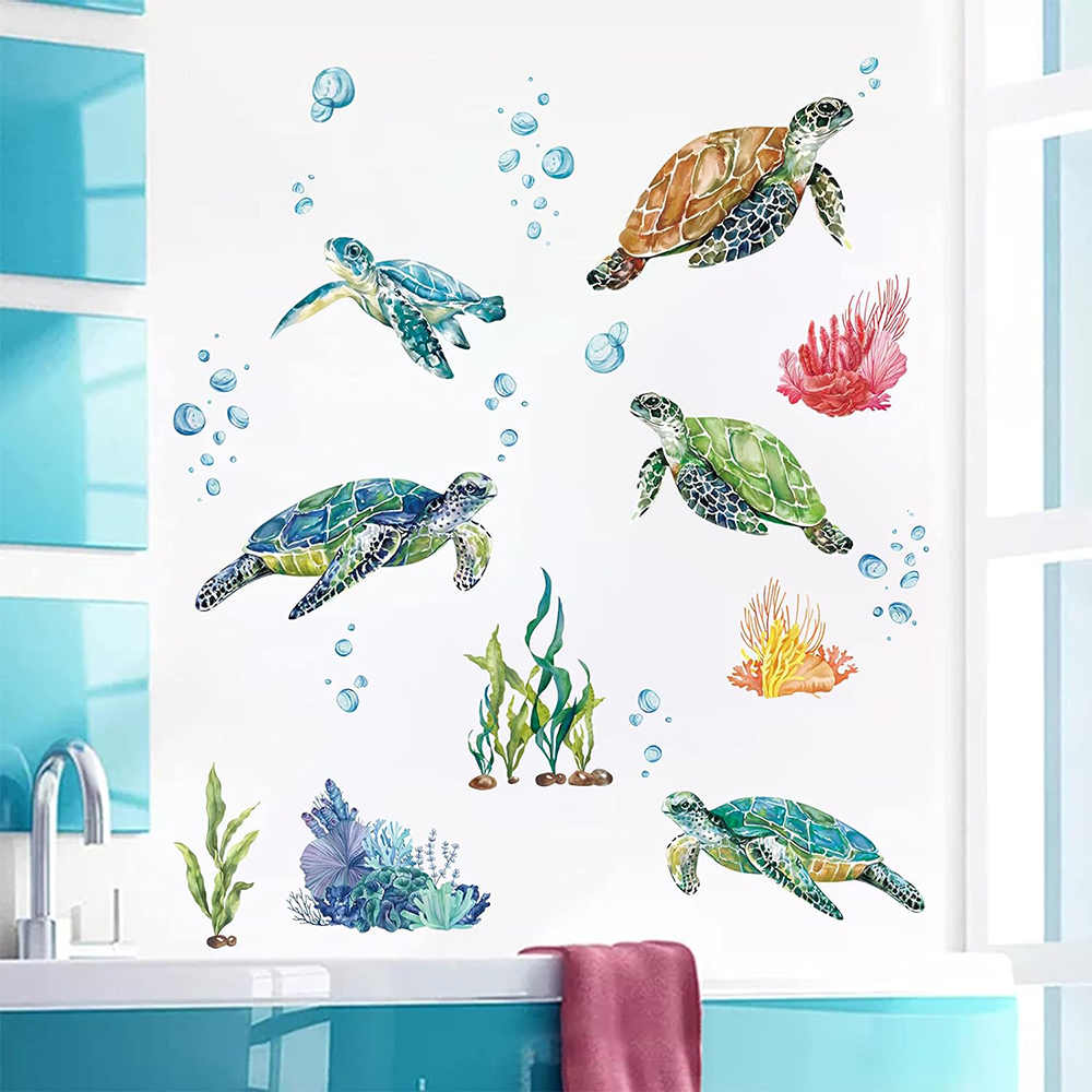 Baby Nursery Under The Sea - Adhesivo de pared de tortugas marinas