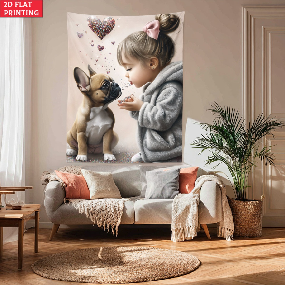 Baby Nursery Modern - Tapiz de amor con corazón de