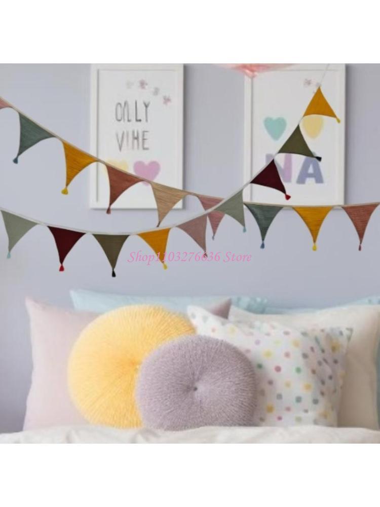 Baby Nursery Bunting - R6FD banderines transpirables color caramelo para