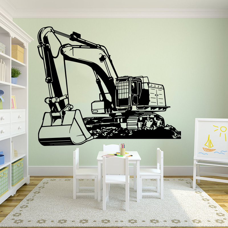 Baby Nursery Wall Mural - Gran equipo pesado excavadora pegatina de