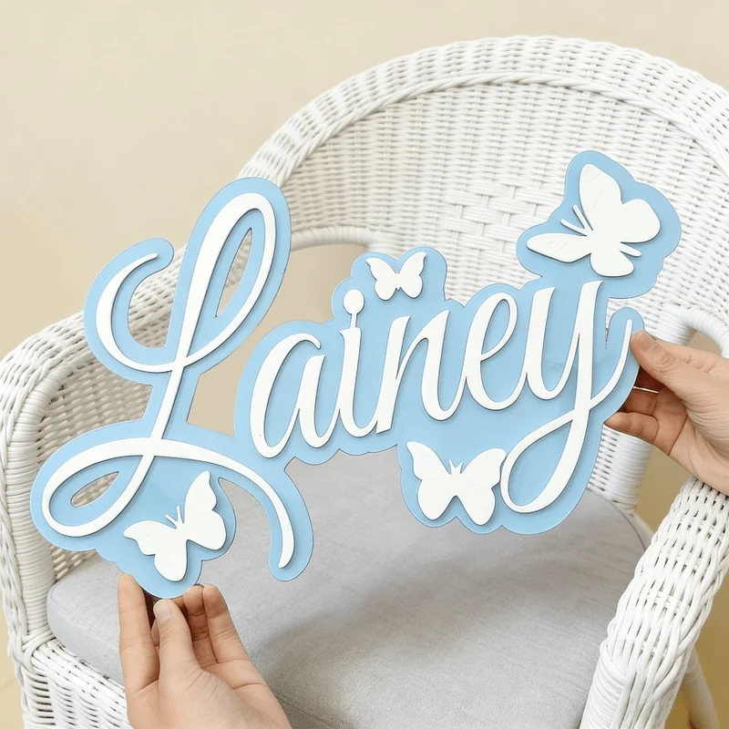 Baby Nursery Toy - Placa con Nombre de Bebé Personalizada,