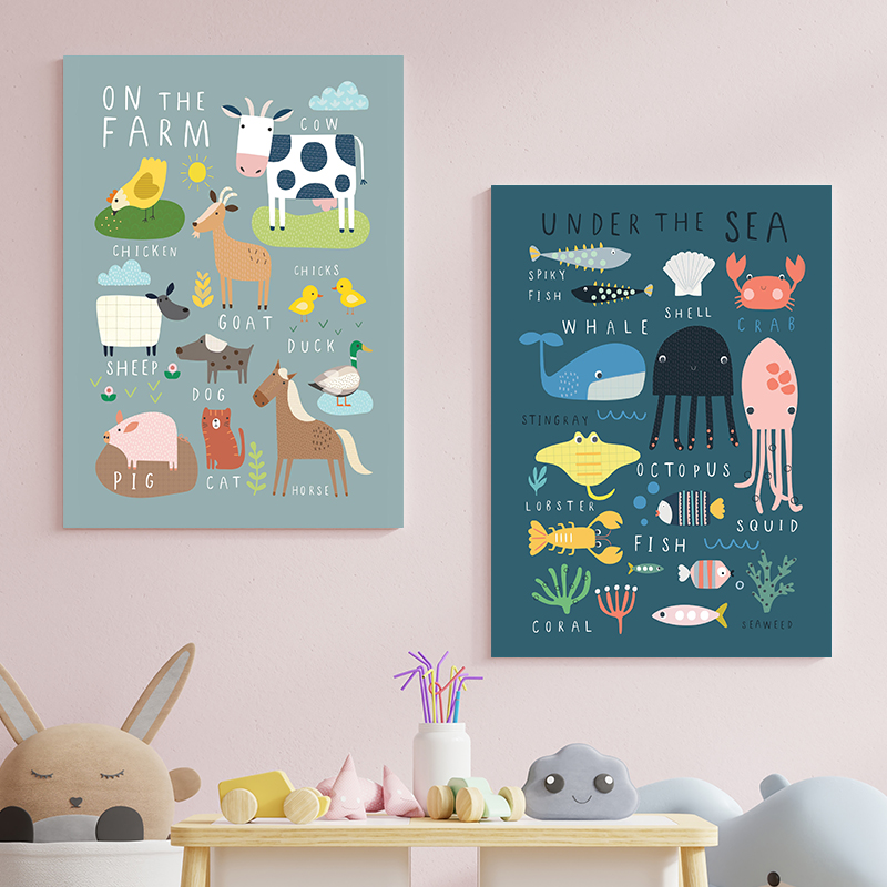 Baby Nursery Under The Sea - Impresión con diseño de mar y