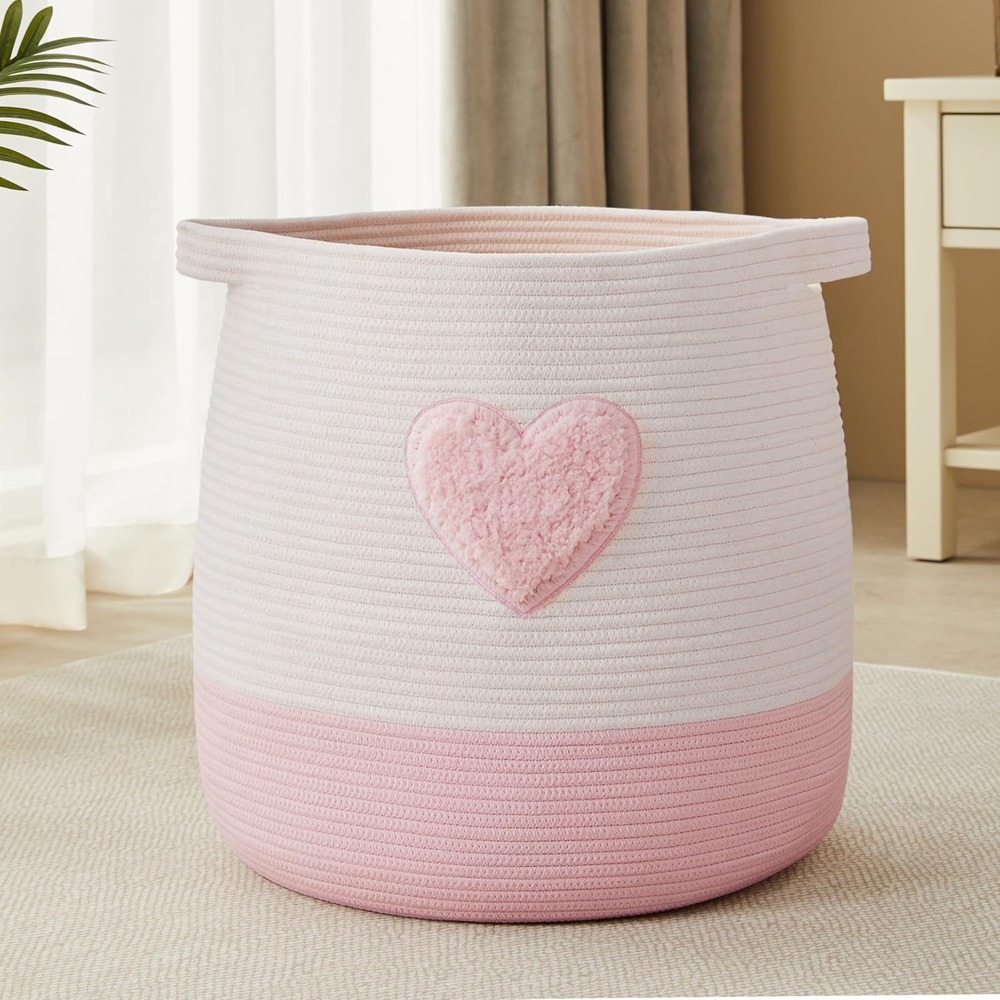 Baby Nursery Modern - Cesto para la colada rosa para