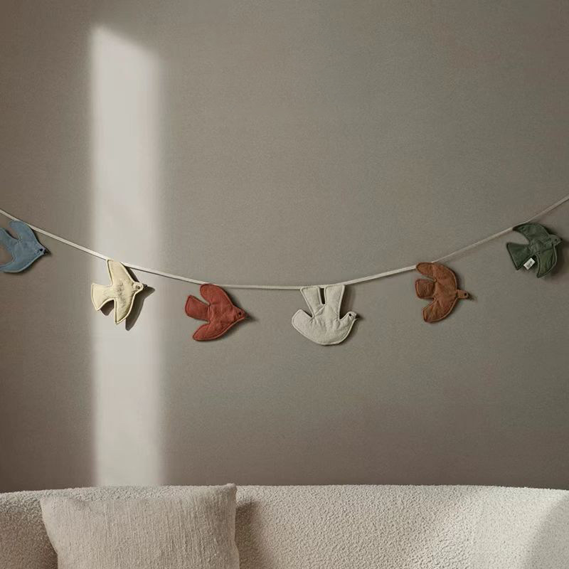 Baby Nursery Bunting - Decoración Colgante de Pájaros Estilo Nórdico,