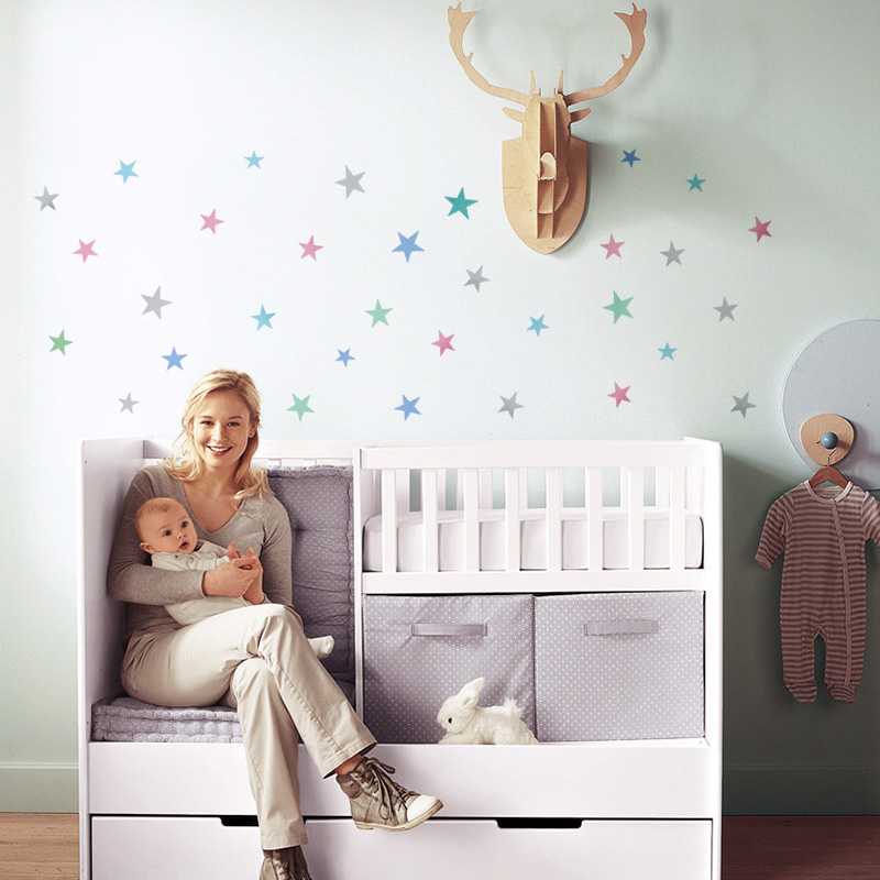 Baby Nursery Modern - Pegatina de pared de estrellas para