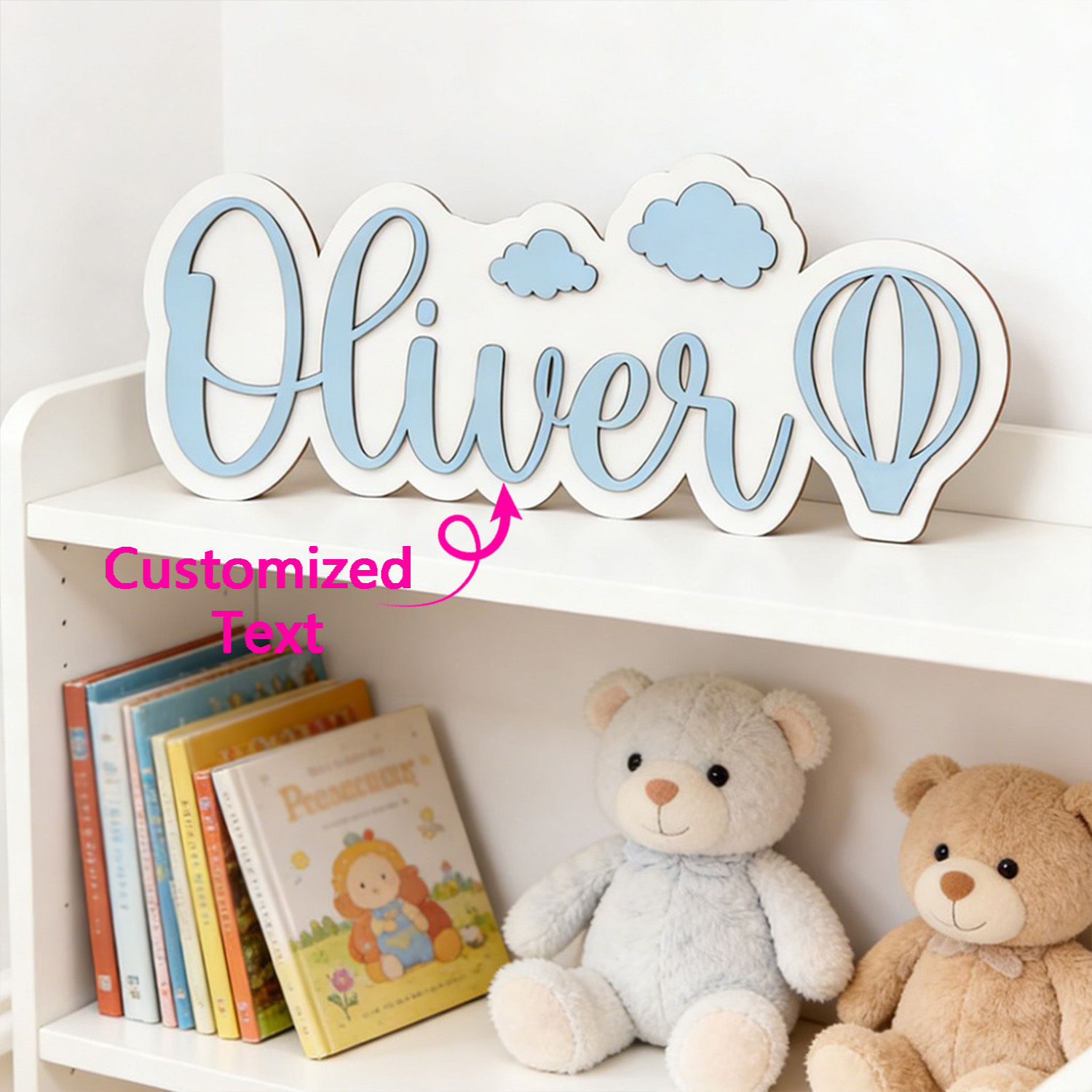 Baby Nursery Toy - Letrero Personalizado para Habitación con Globo