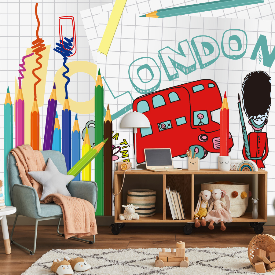 Baby Nursery Peel And Stick Wallpaper - Papel pintado personalizado de dibujos animados,