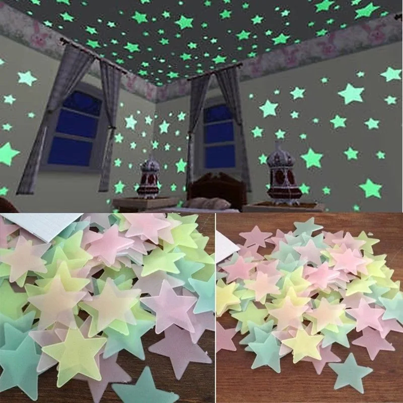 Baby Nursery Wall Mural - 100 Piezas de Pegatinas de Estrellas