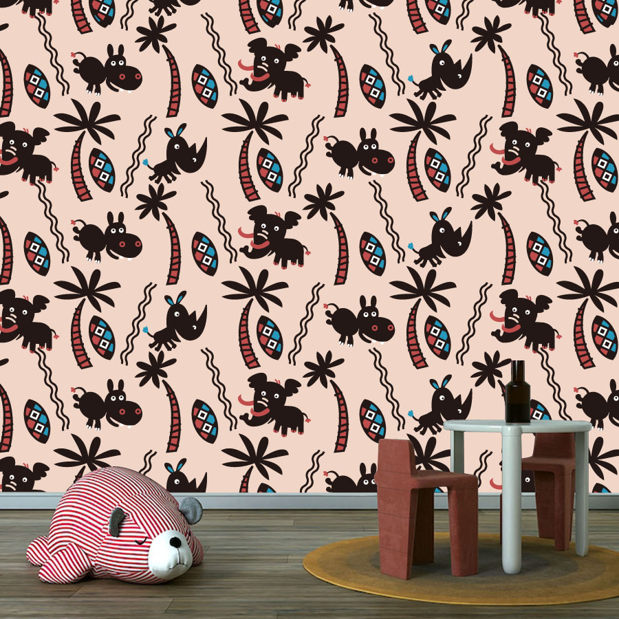 Baby Nursery Peel And Stick Wallpaper - Papel tapiz personalizado de dibujos animados