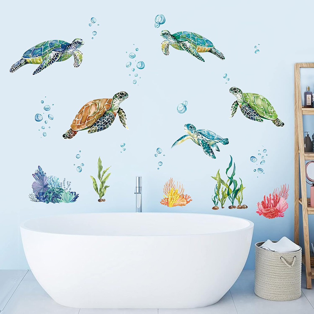 Adhesivo de pared de tortugas  - Baby Nursery Under The Sea reseña y precio