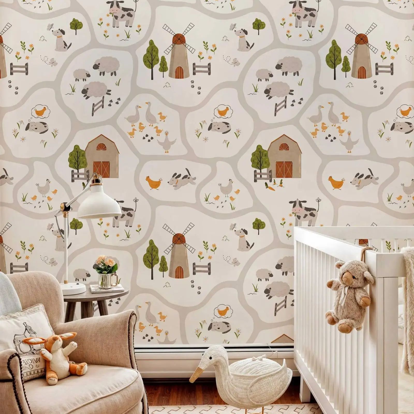 Papel pintado para niños con b - Baby Nursery Peel And Stick Wallpaper reseña y precio