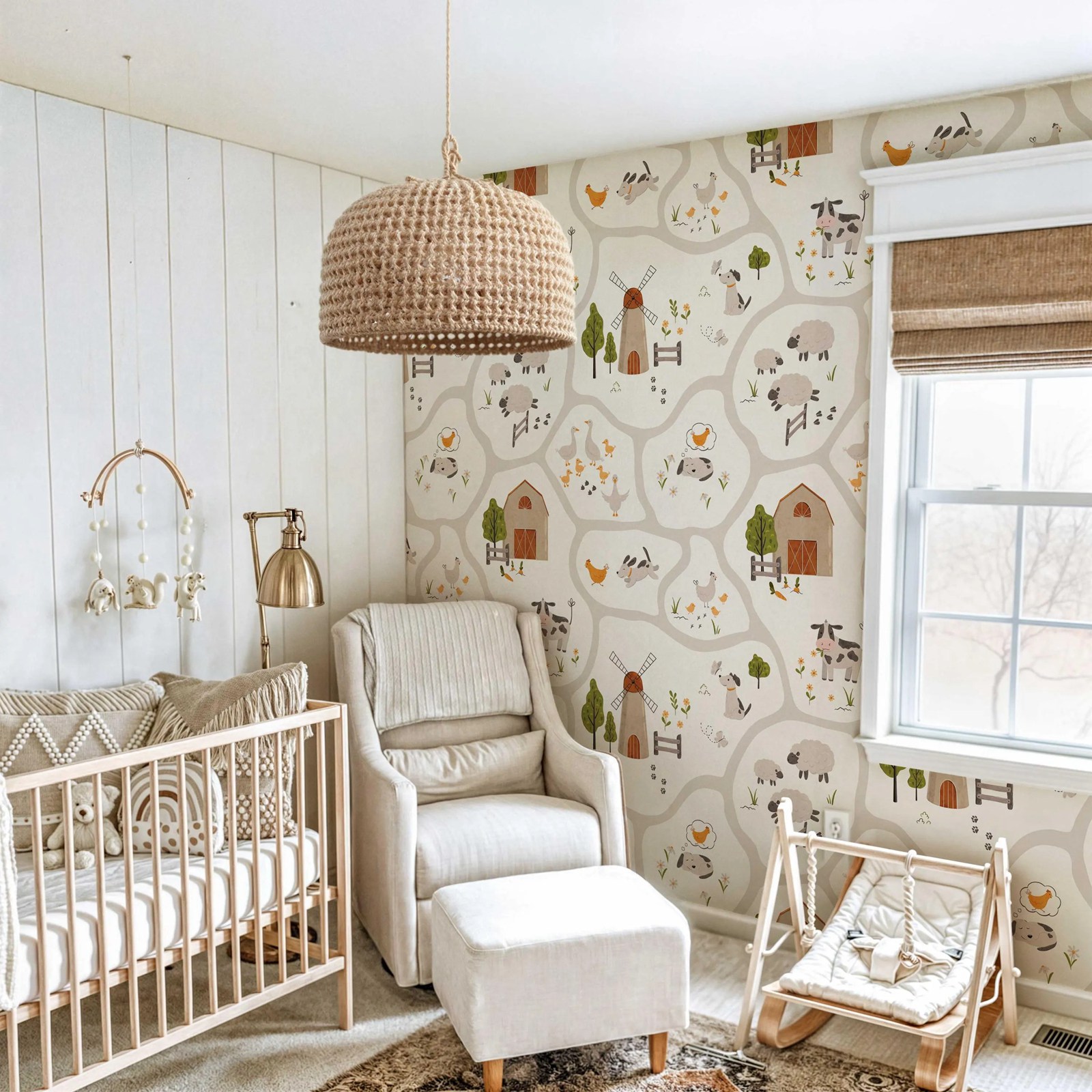 Papel pintado para niños con b - Baby Nursery Peel And Stick Wallpaper reseña y precio