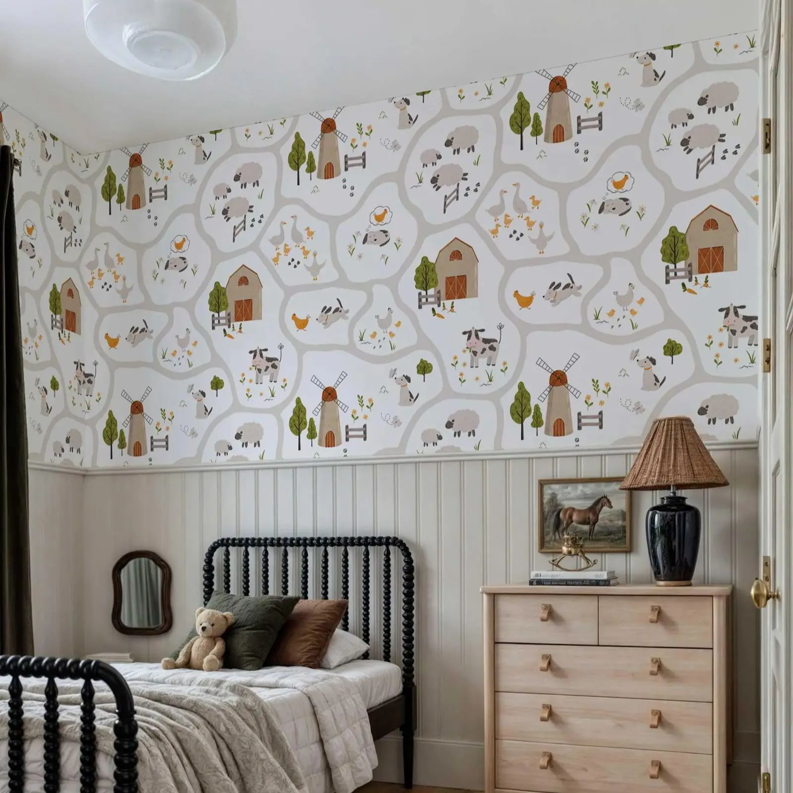 Papel pintado para niños con b - Baby Nursery Peel And Stick Wallpaper reseña y precio