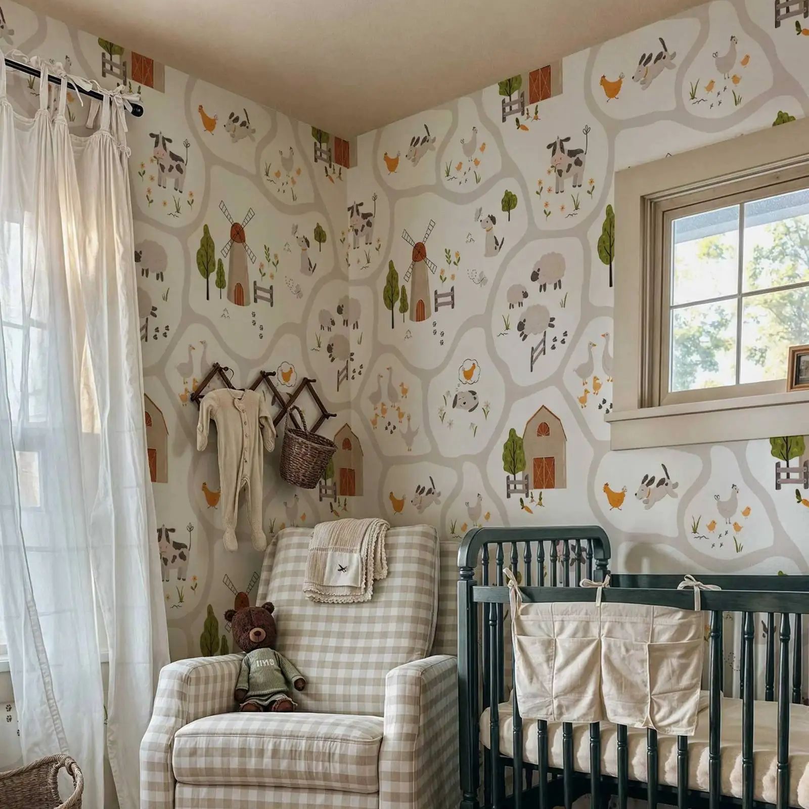 Papel pintado para niños con b - Baby Nursery Peel And Stick Wallpaper reseña y precio
