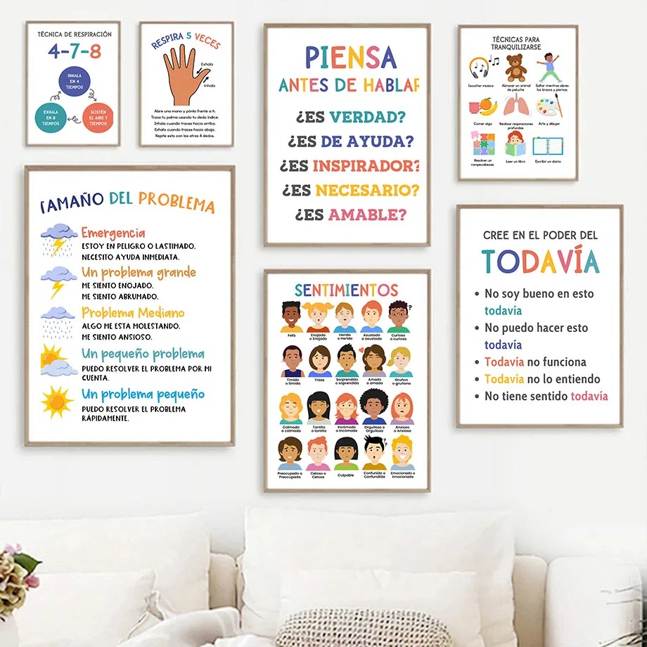 Póster educativo para niños en - Baby Nursery In Spanish reseña y precio