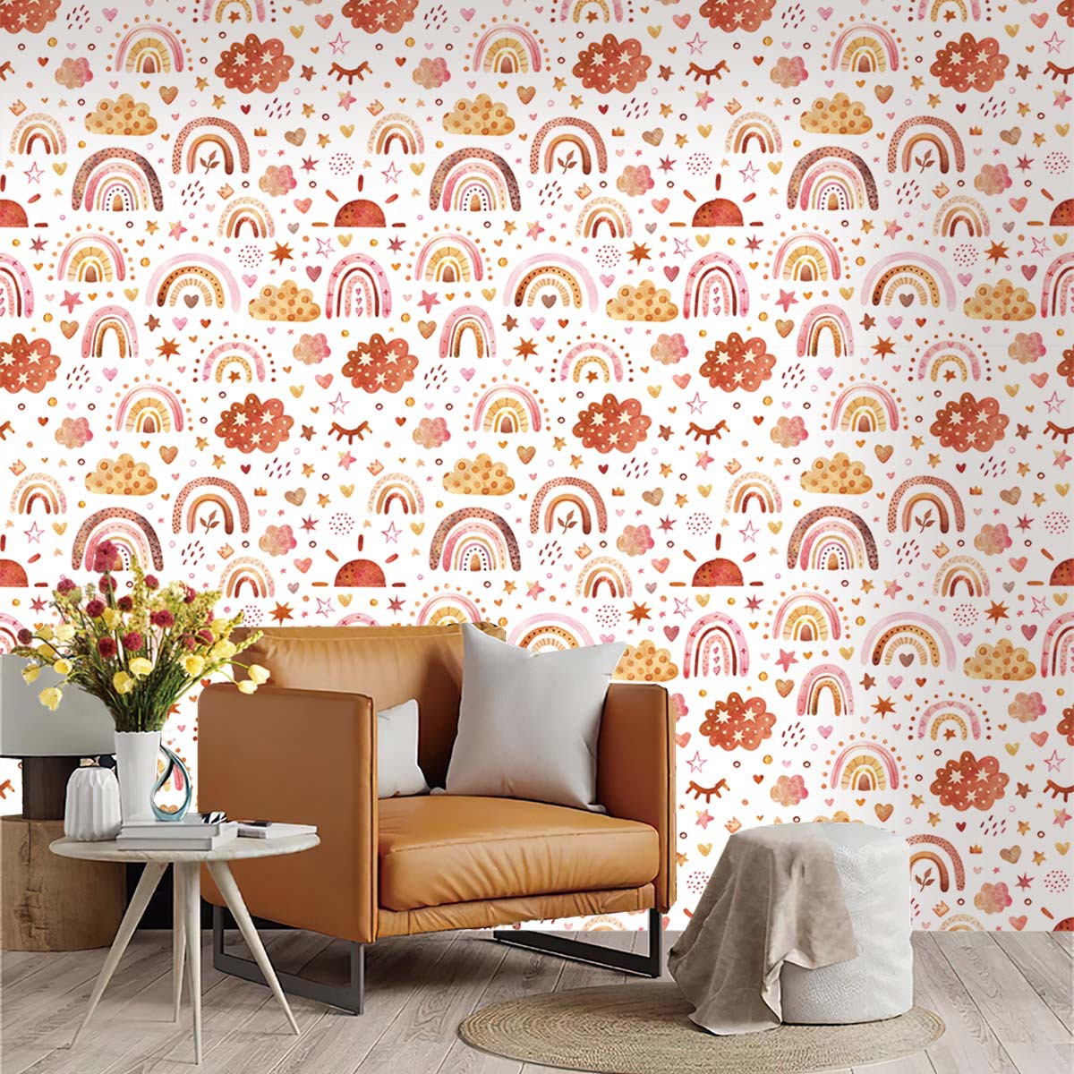 Papel tapiz de arcoíris para p - Baby Nursery Peel And Stick Wallpaper reseña y precio