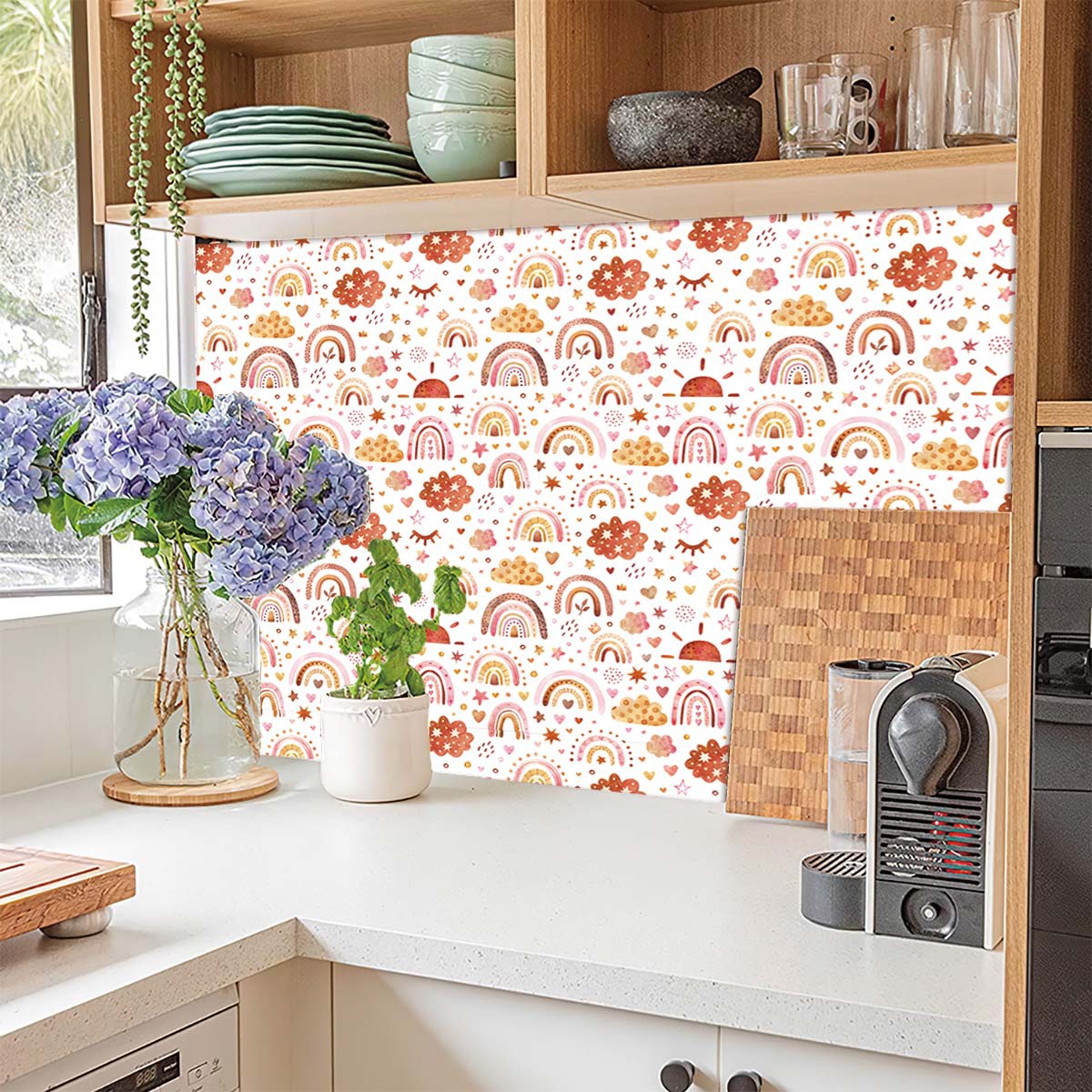 Papel tapiz de arcoíris para p - Baby Nursery Peel And Stick Wallpaper reseña y precio