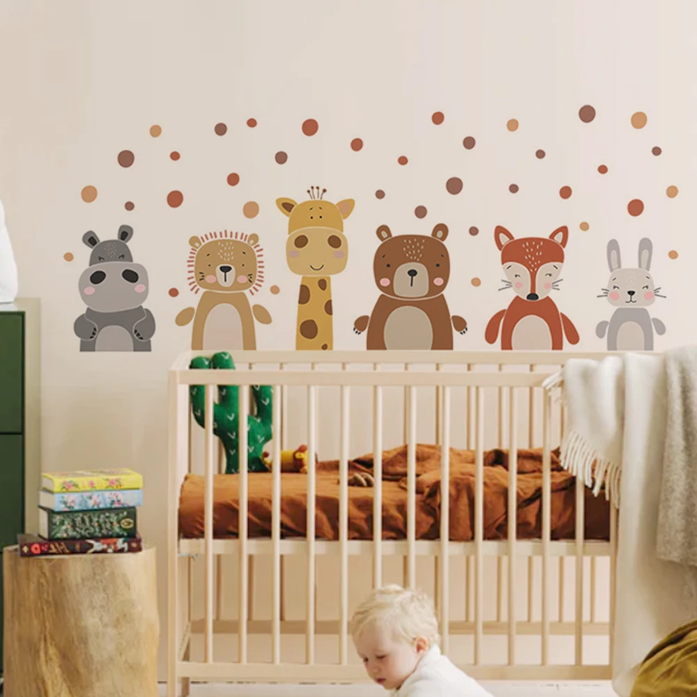 Boho lindo jirafa oso animales - Baby Nursery Peel And Stick Wallpaper reseña y precio