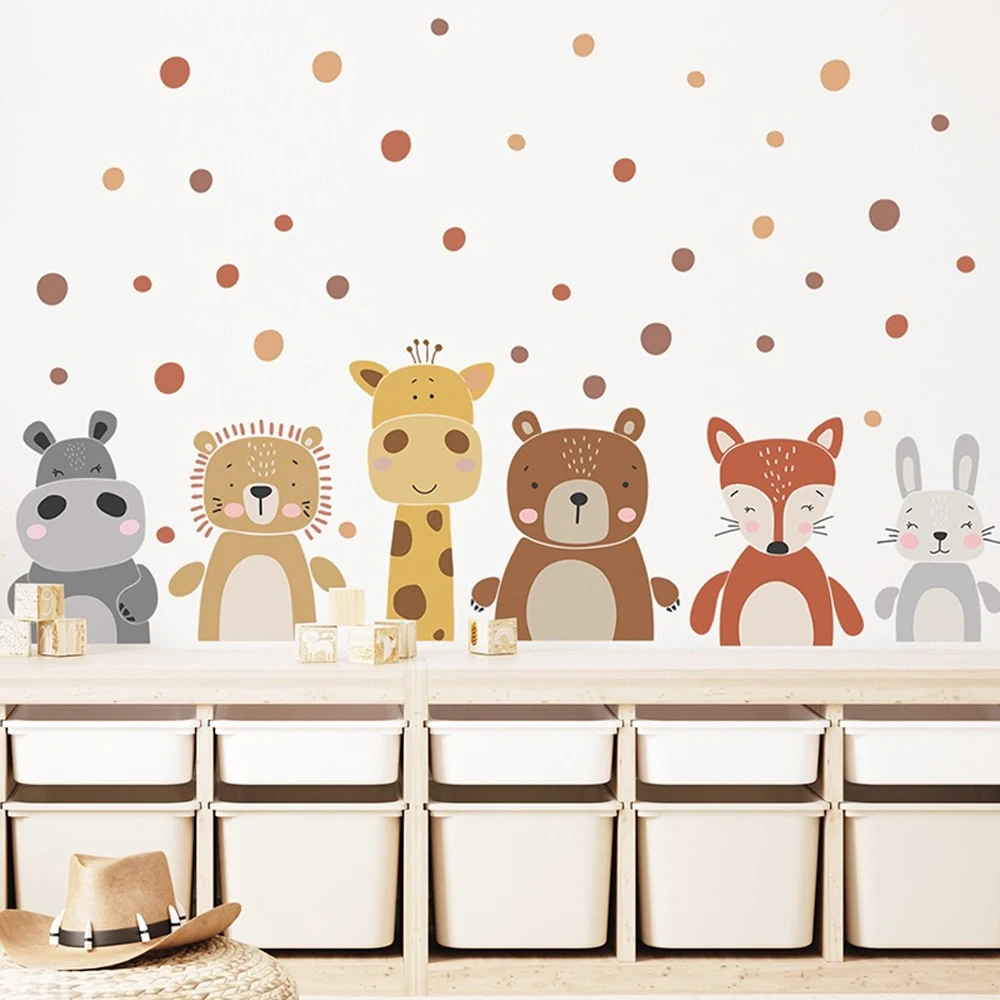 Boho lindo jirafa oso animales - Baby Nursery Peel And Stick Wallpaper reseña y precio