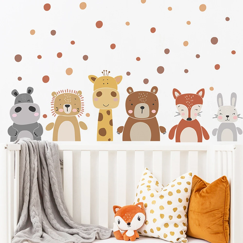 Boho lindo jirafa oso animales - Baby Nursery Peel And Stick Wallpaper reseña y precio