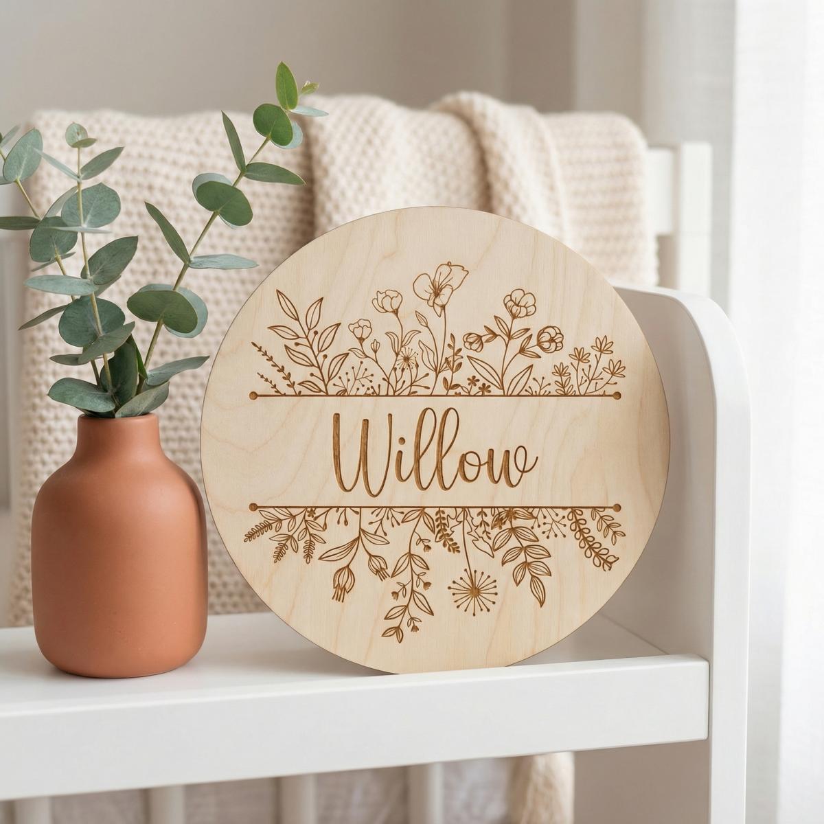 Placa Redonda de Madera con No - Baby Nursery Toy reseña y precio