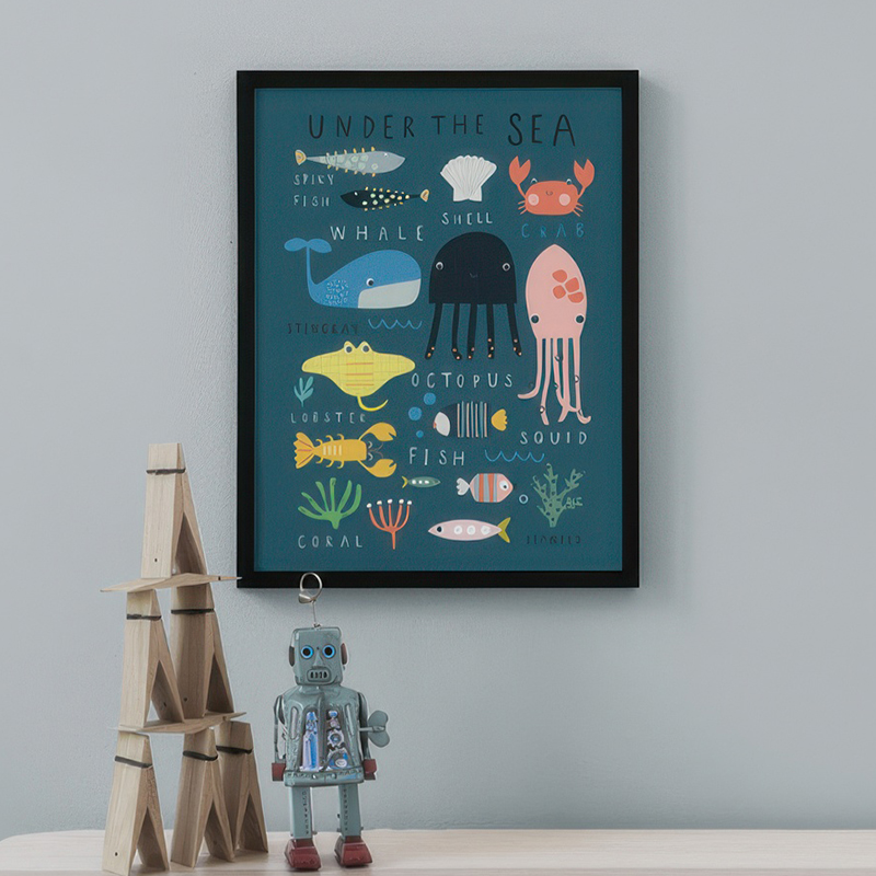 Impresión con diseño de mar y  - Baby Nursery Under The Sea reseña y precio