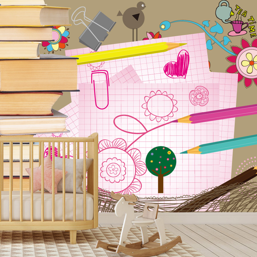 Dibujo de libros de dibujos an - Baby Nursery Peel And Stick Wallpaper reseña y precio