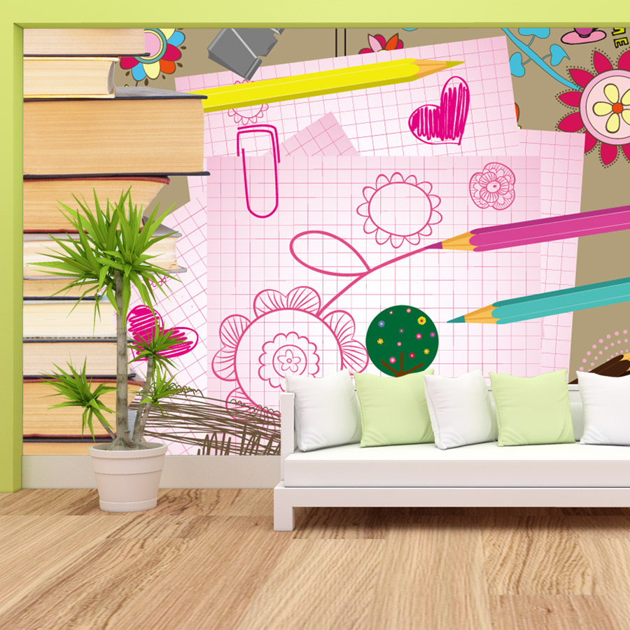 Dibujo de libros de dibujos an - Baby Nursery Peel And Stick Wallpaper reseña y precio