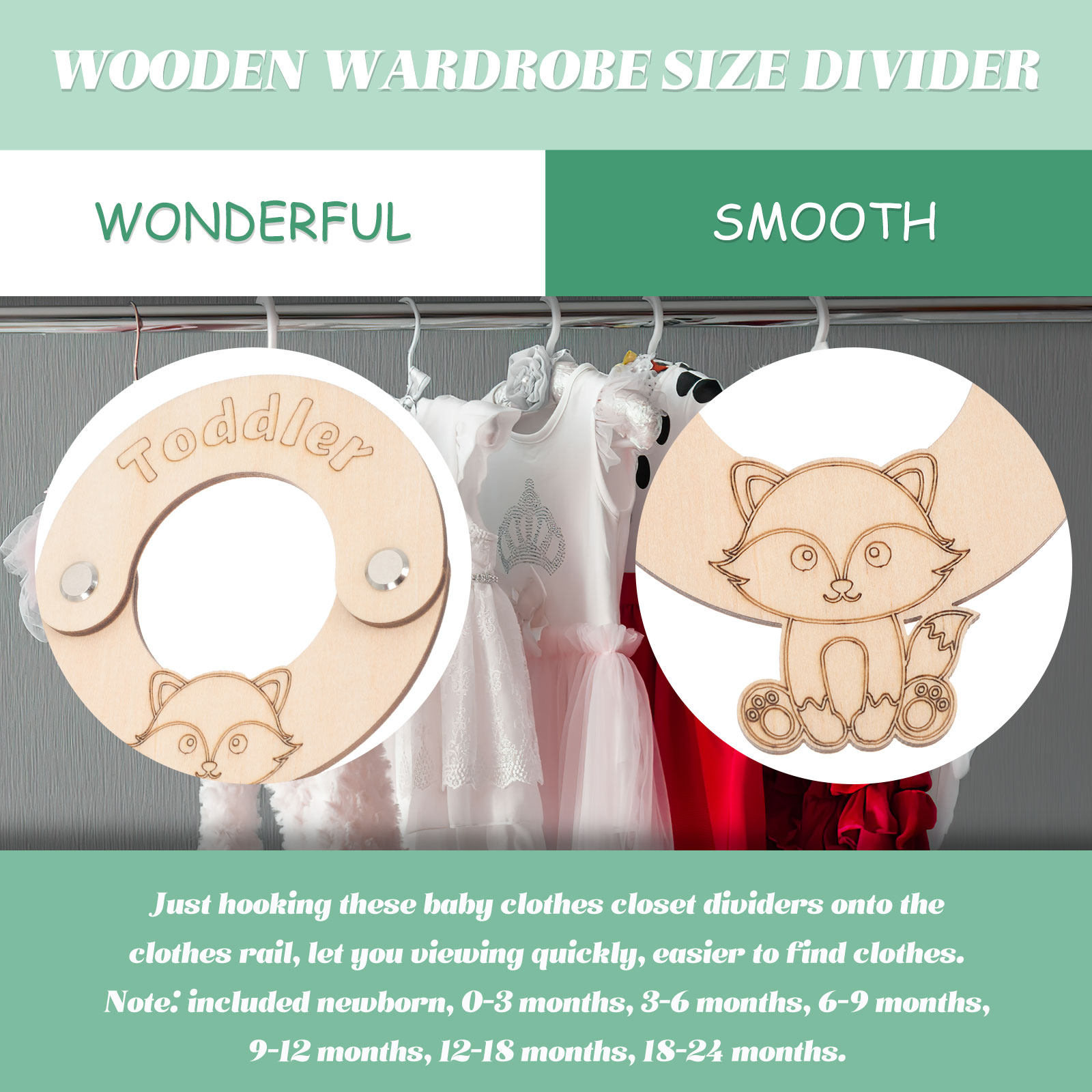 8 Divisores de Tallas para Rop - Baby Nursery Wardrobe reseña y precio