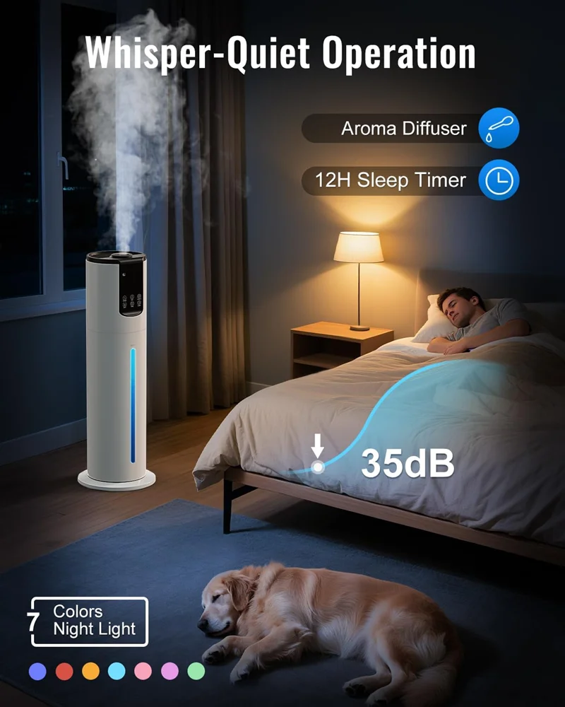 Humidificador ultrasónico de p - Humidifier Nursery Quiet reseña y precio