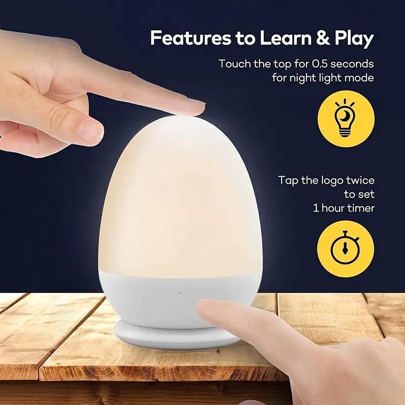 Luz nocturna táctil para guard - Baby Nursery Egg Light reseña y precio