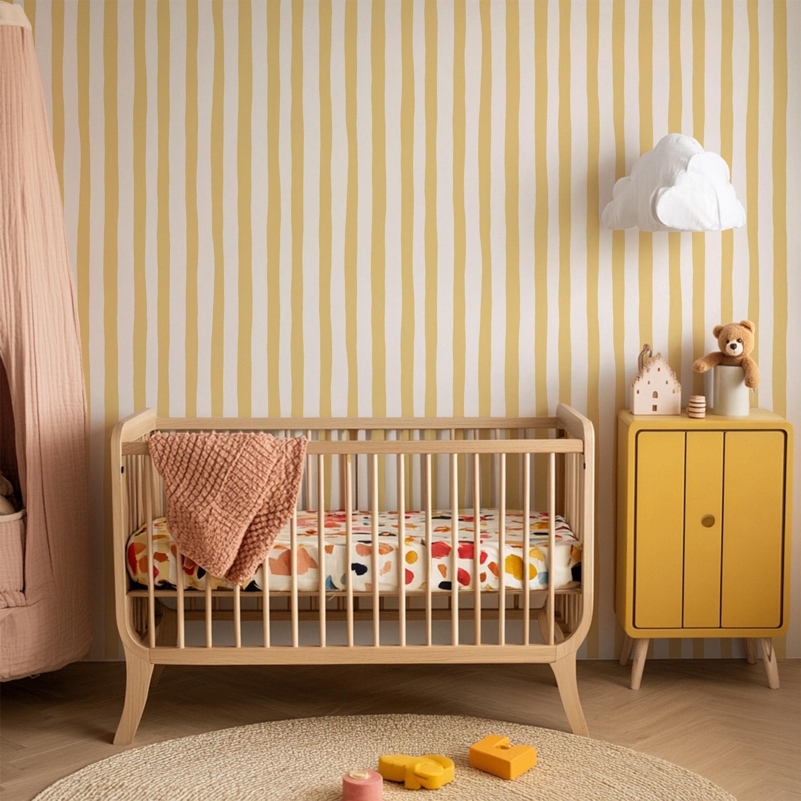 Papel pintado Sunshine Yellow  - Baby Nursery Peel And Stick Wallpaper reseña y precio