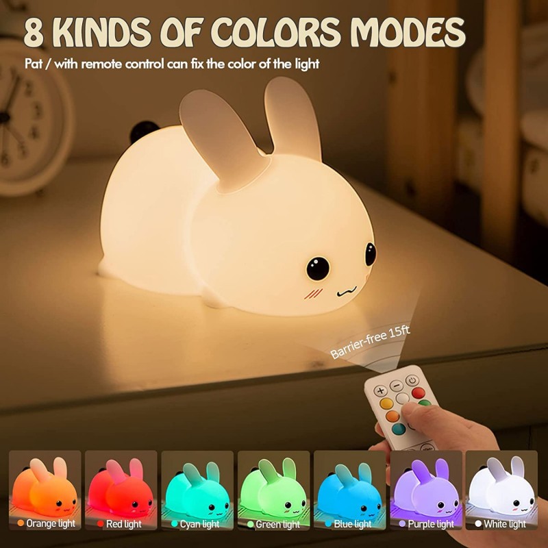 Luz LED nocturna de conejo con - Baby Nursery Egg Light reseña y precio