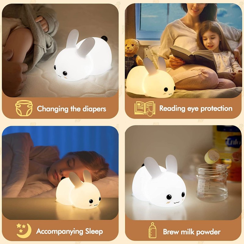 Luz LED nocturna de conejo con - Baby Nursery Egg Light reseña y precio