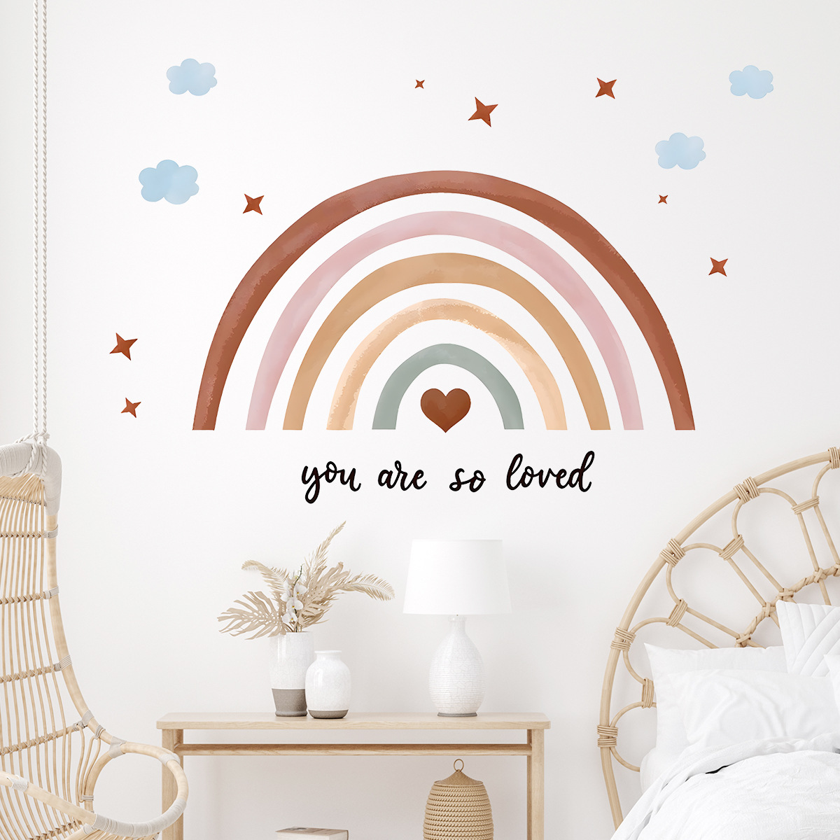 Adhesivo de pared de arcoíris  - Baby Nursery Peel And Stick Wallpaper reseña y precio