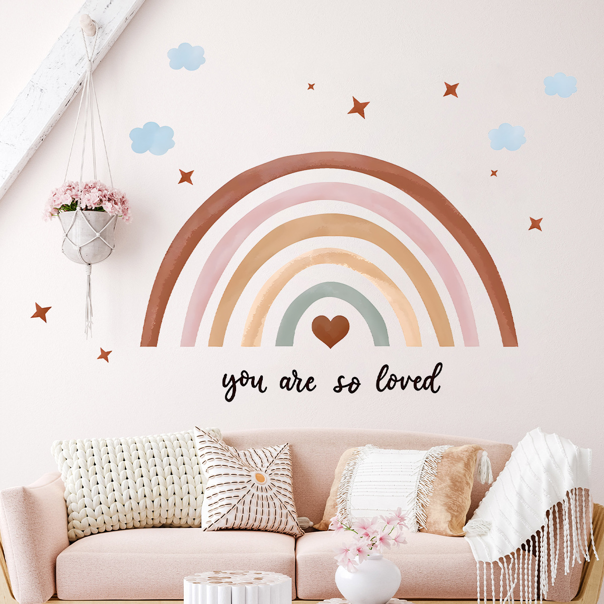 Adhesivo de pared de arcoíris  - Baby Nursery Peel And Stick Wallpaper reseña y precio