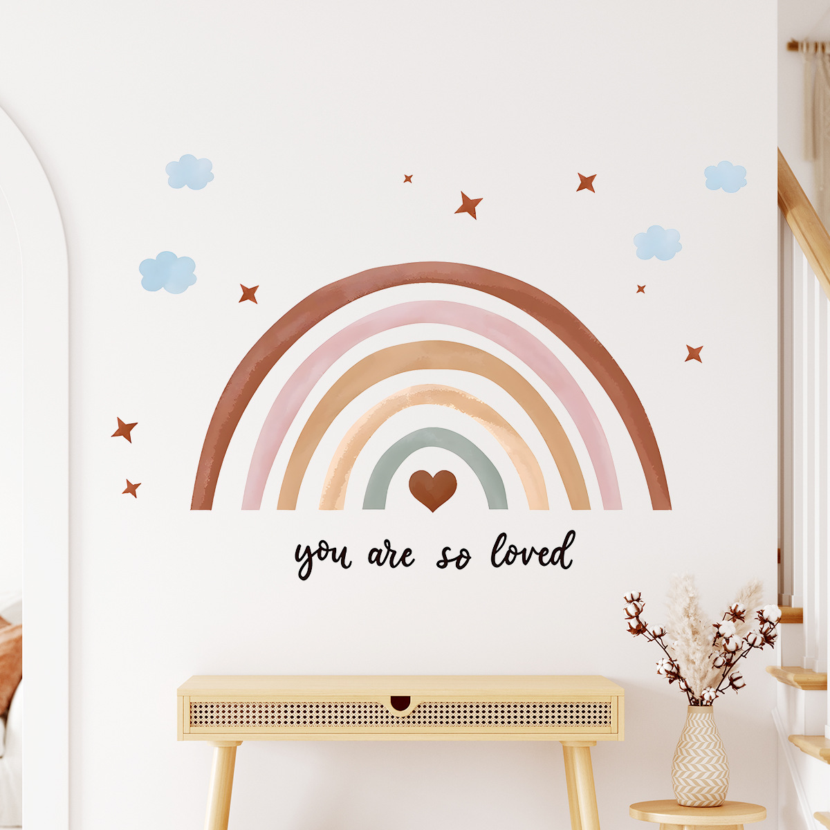 Adhesivo de pared de arcoíris  - Baby Nursery Peel And Stick Wallpaper reseña y precio