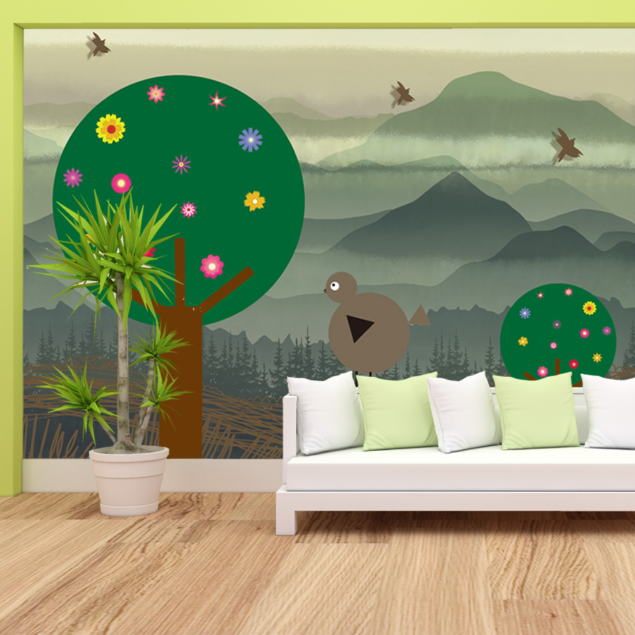 Papel pintado de bosque person - Baby Nursery Peel And Stick Wallpaper reseña y precio