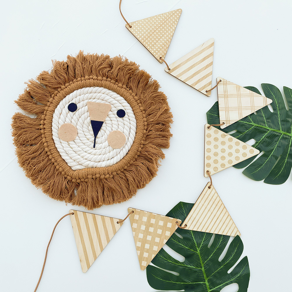 Bandera triangular de madera n - Baby Nursery Bunting reseña y precio