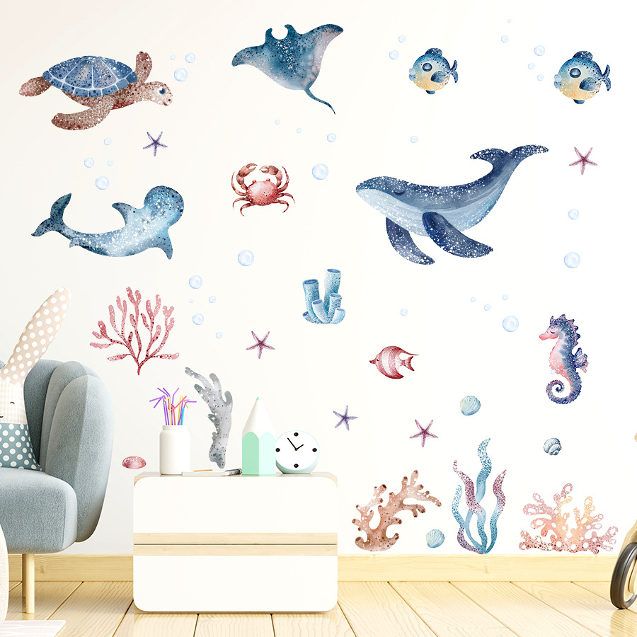 Pegatina de pared de Mundo Mar - Baby Nursery Under The Sea reseña y precio