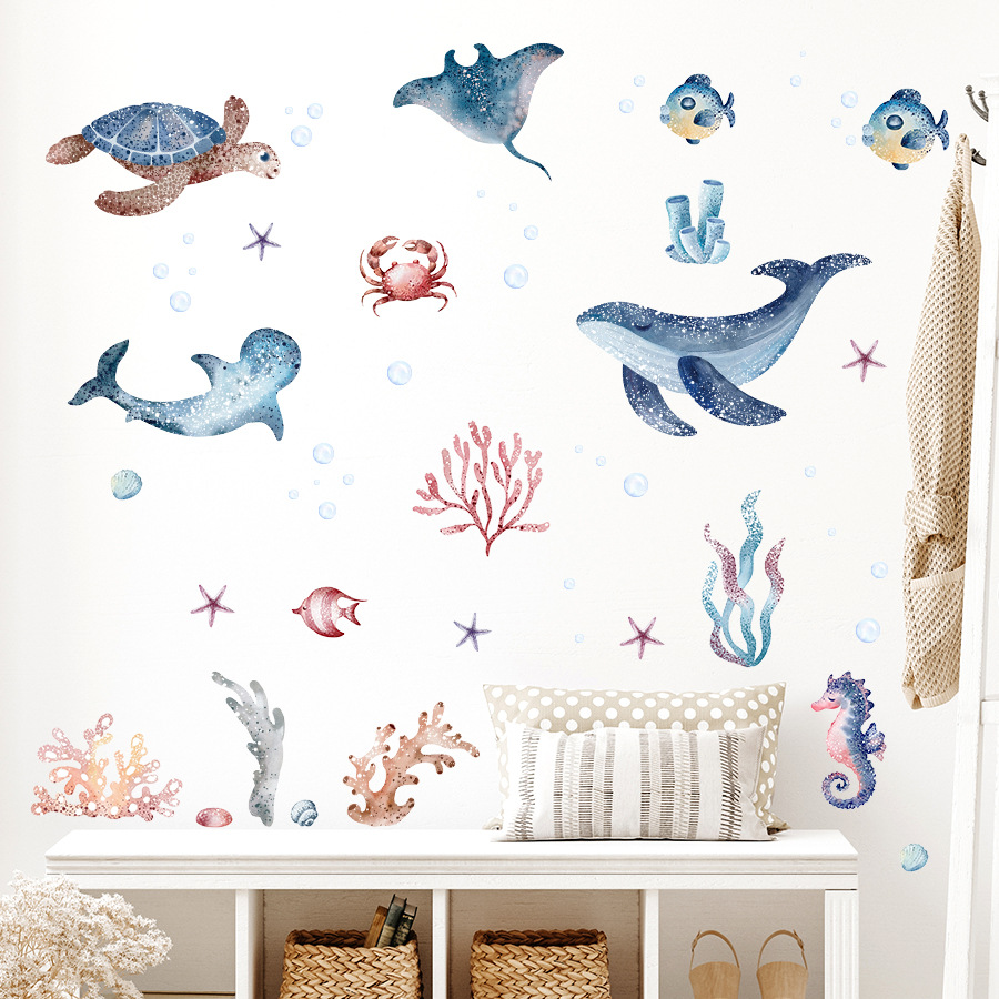 Pegatina de pared de Mundo Mar - Baby Nursery Under The Sea reseña y precio