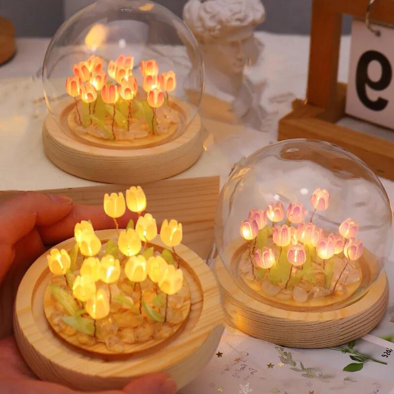 Flor de tulipán Artificial, ad - Baby Nursery Egg Light reseña y precio