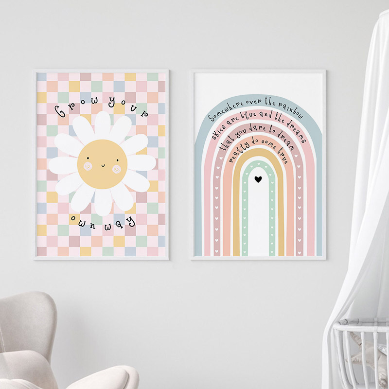 Sol, flor, arcoíris, nube, cor - Baby Nursery Modern reseña y precio