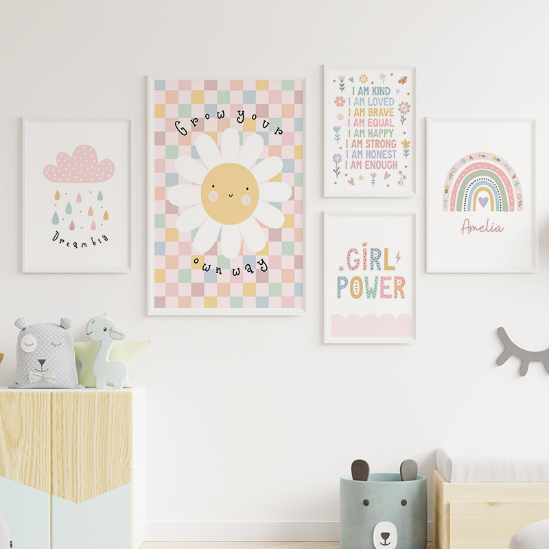 Sol, flor, arcoíris, nube, cor - Baby Nursery Modern reseña y precio