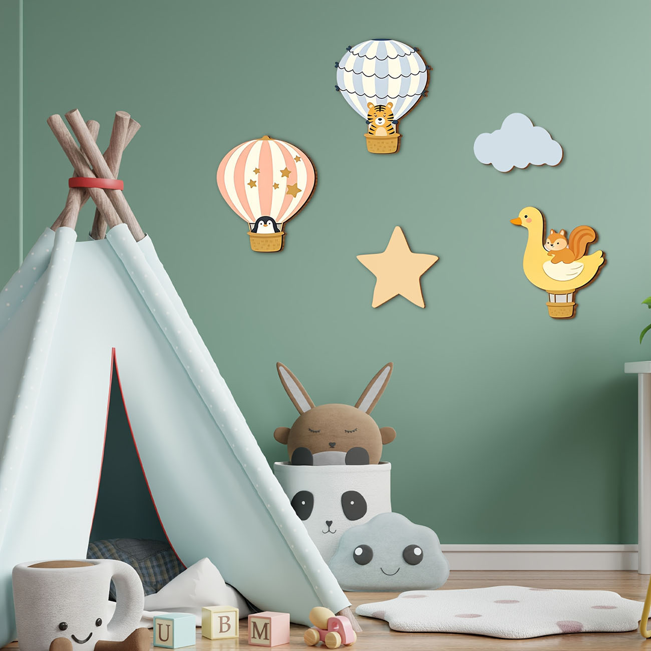 5 pegatinas de madera para par - Baby Nursery Wall Mural reseña y precio